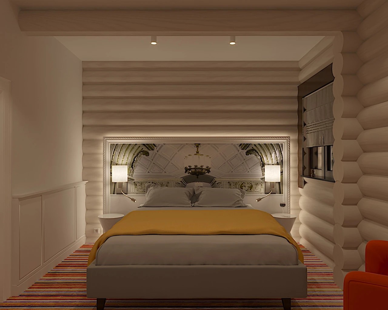 Загородный бревенчатый дом