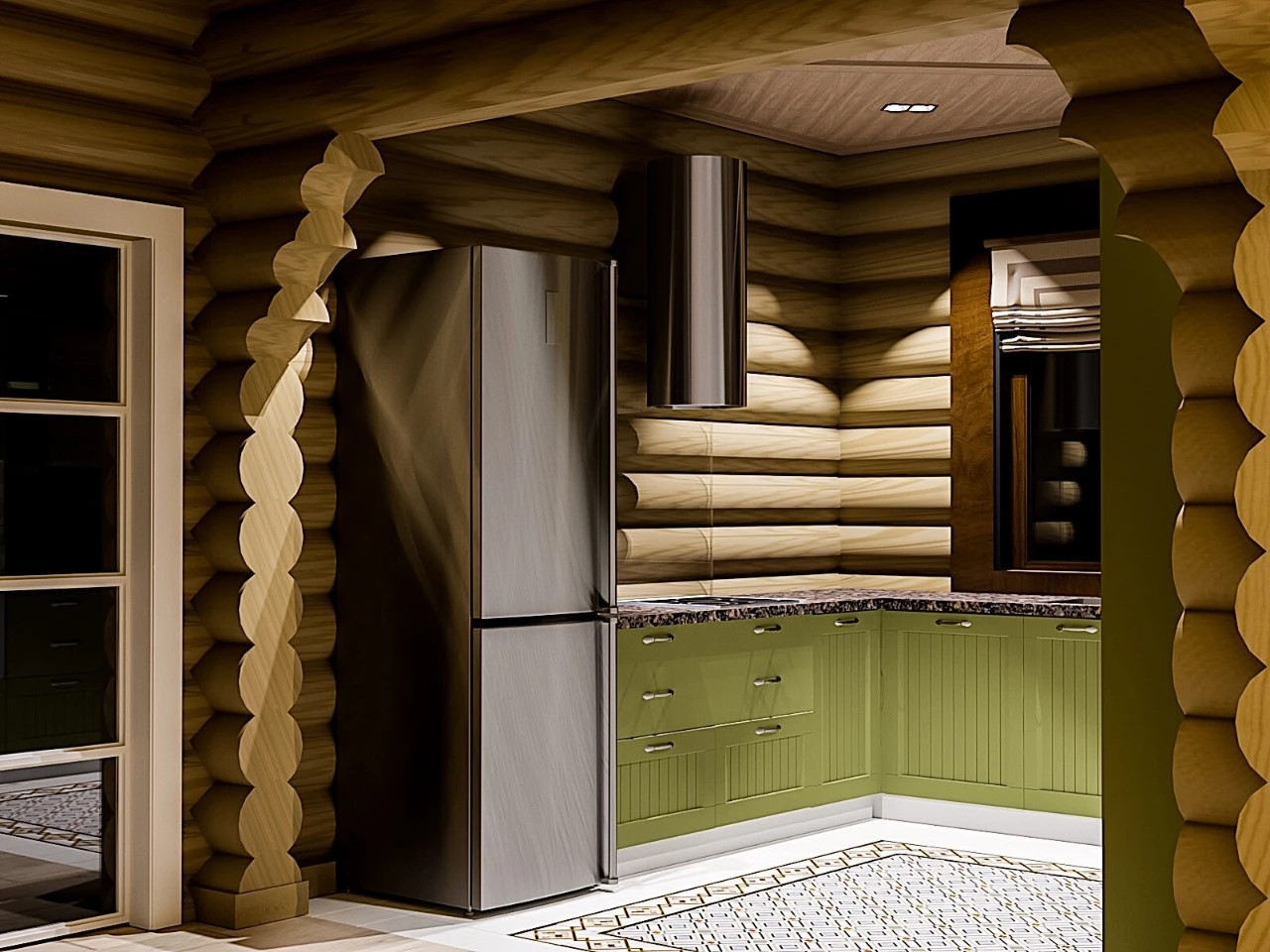 Загородный бревенчатый дом