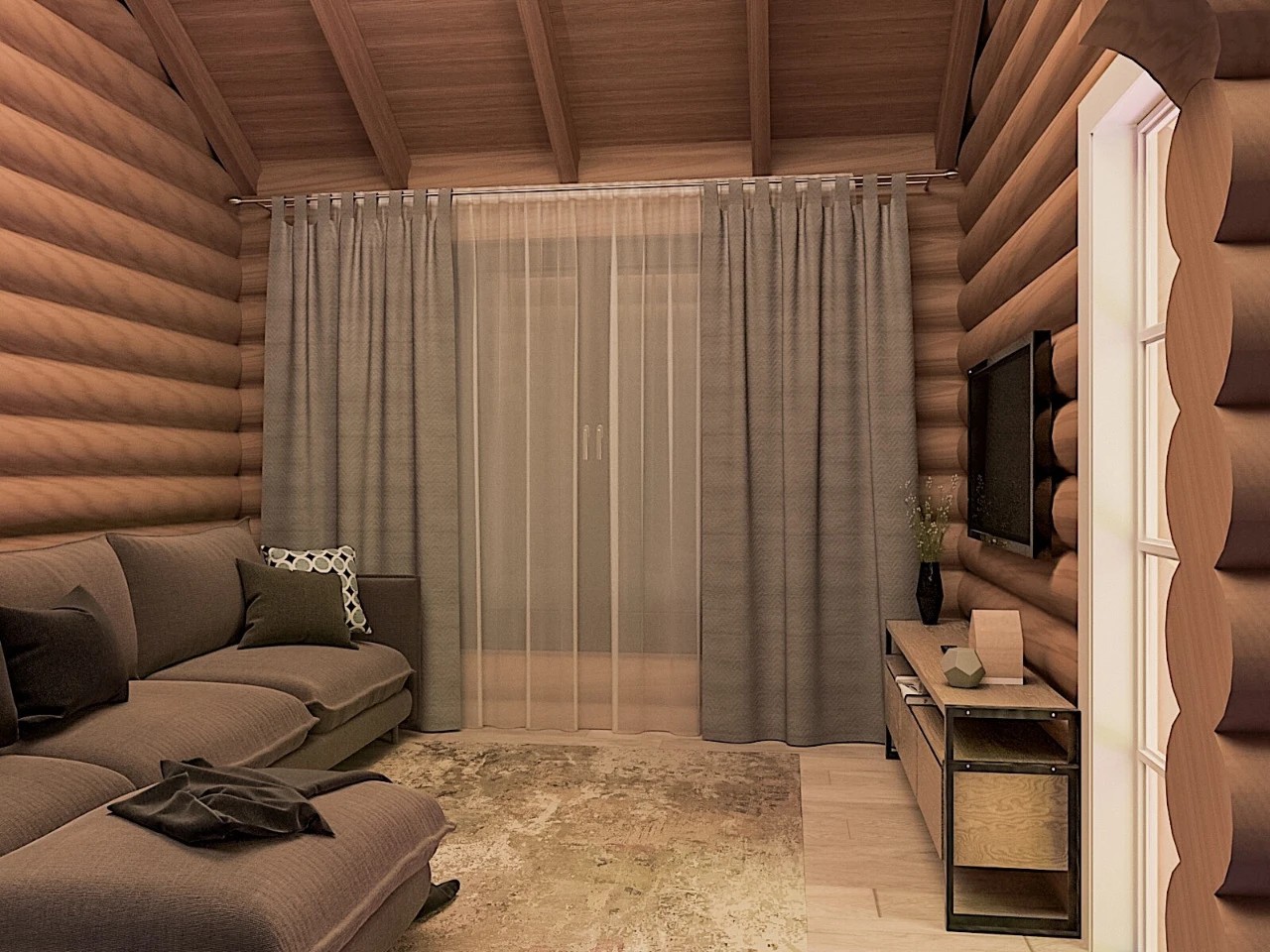 Загородный бревенчатый дом