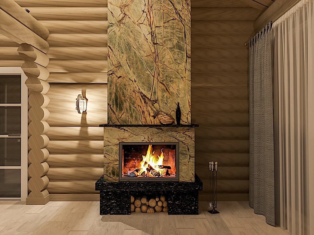 Загородный бревенчатый дом