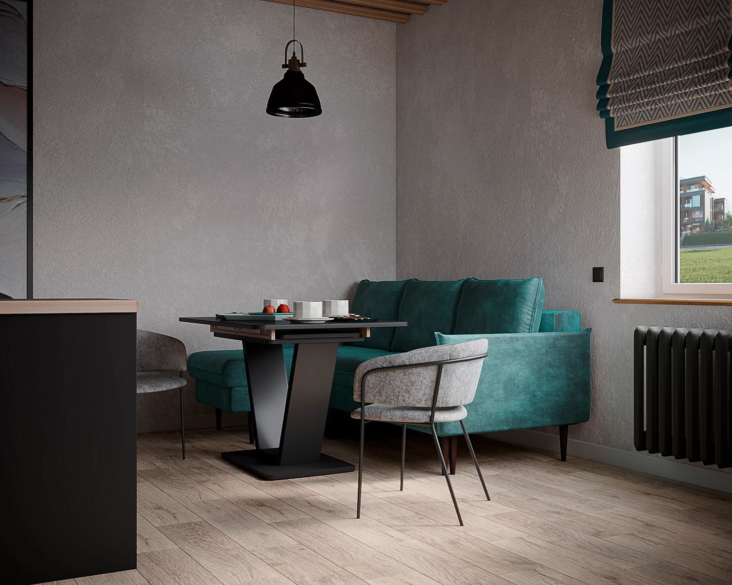 Необычная полуоткрытая планировка