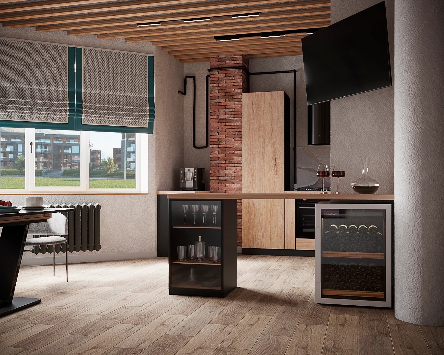 Необычная полуоткрытая планировка