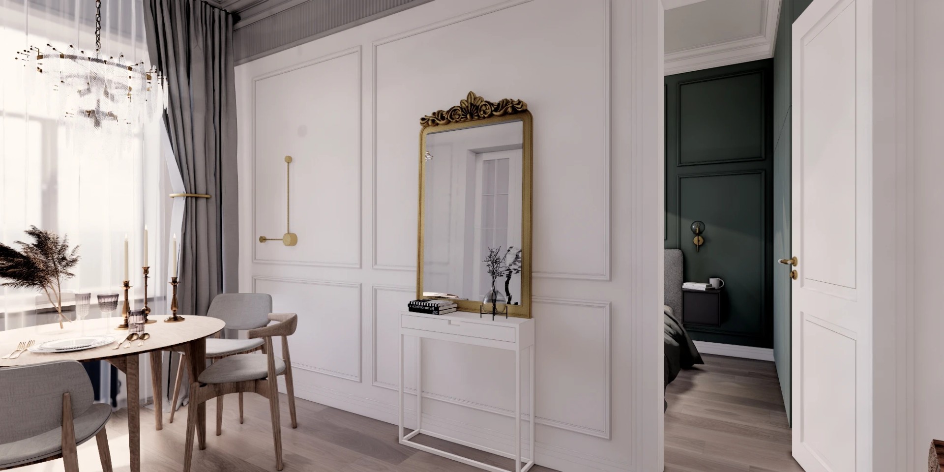 Трехкомнатная квартира в самом сердце Петербурга (Визуализация)