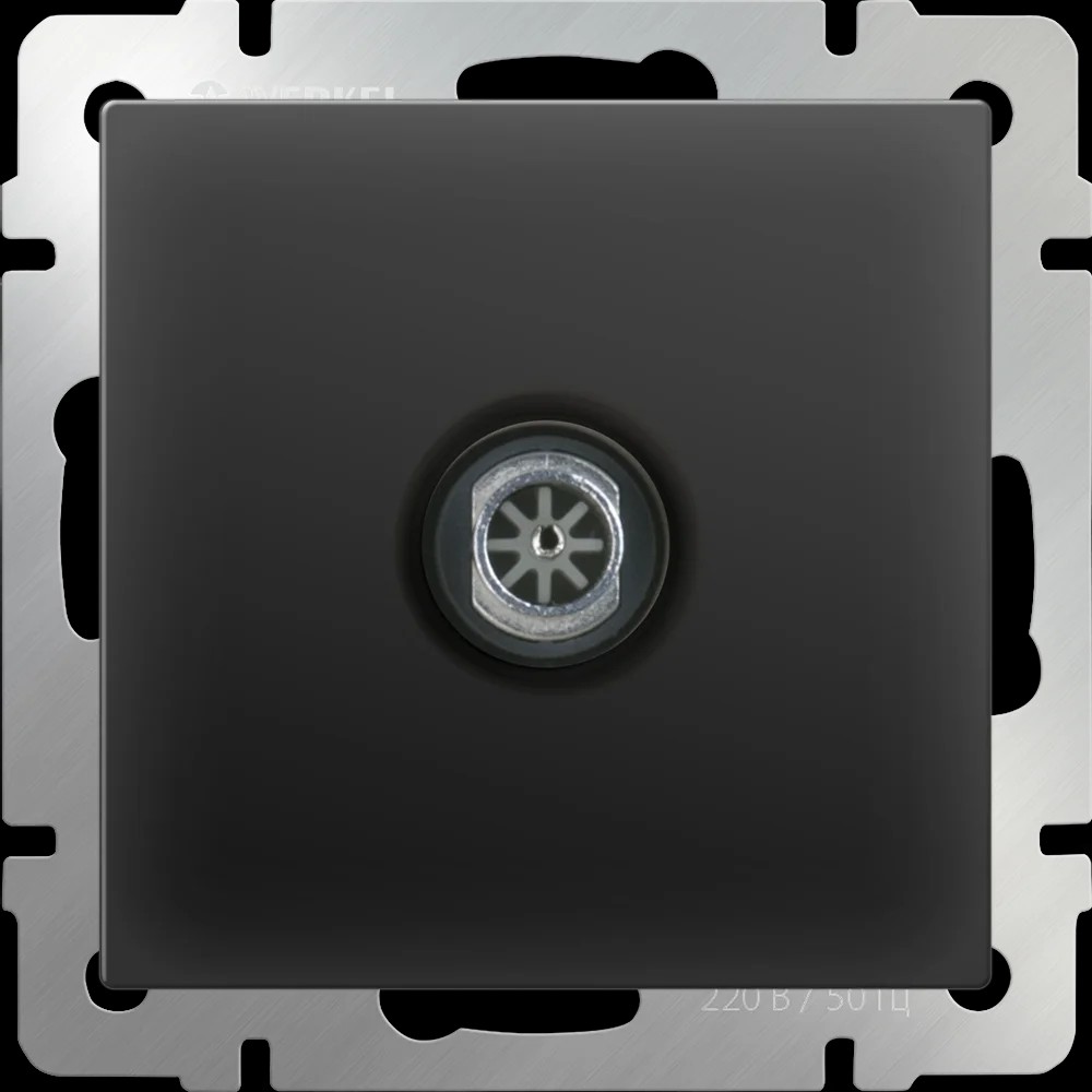 Розетка Werkel Черный матовый WL08-TV-2W/ ТВ-розетка проходная (черный матовый)