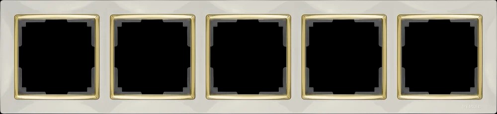 Рамка Werkel Snabb WL03-Frame-05-ivory-GD/ Рамка на 5 постов (слоновая кость/золото)