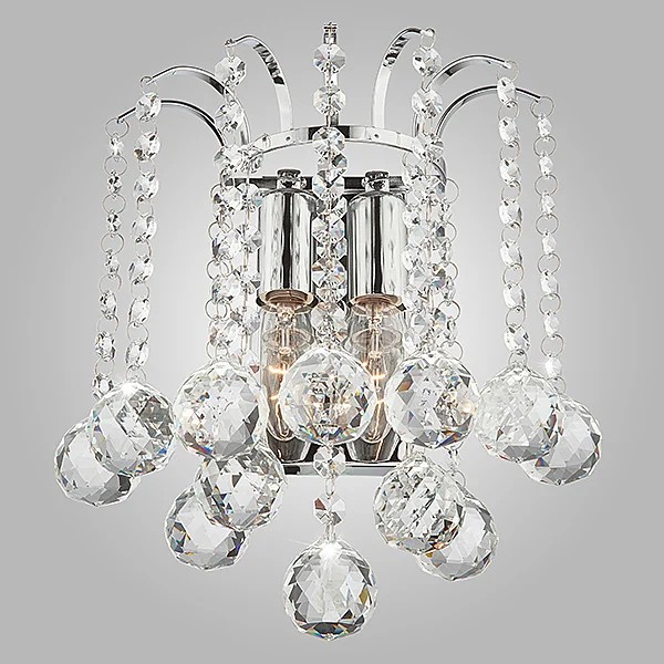 Настенное бра Eurosvet Ostiniya 3299/2 хром/прозрачный хрусталь Strotskis