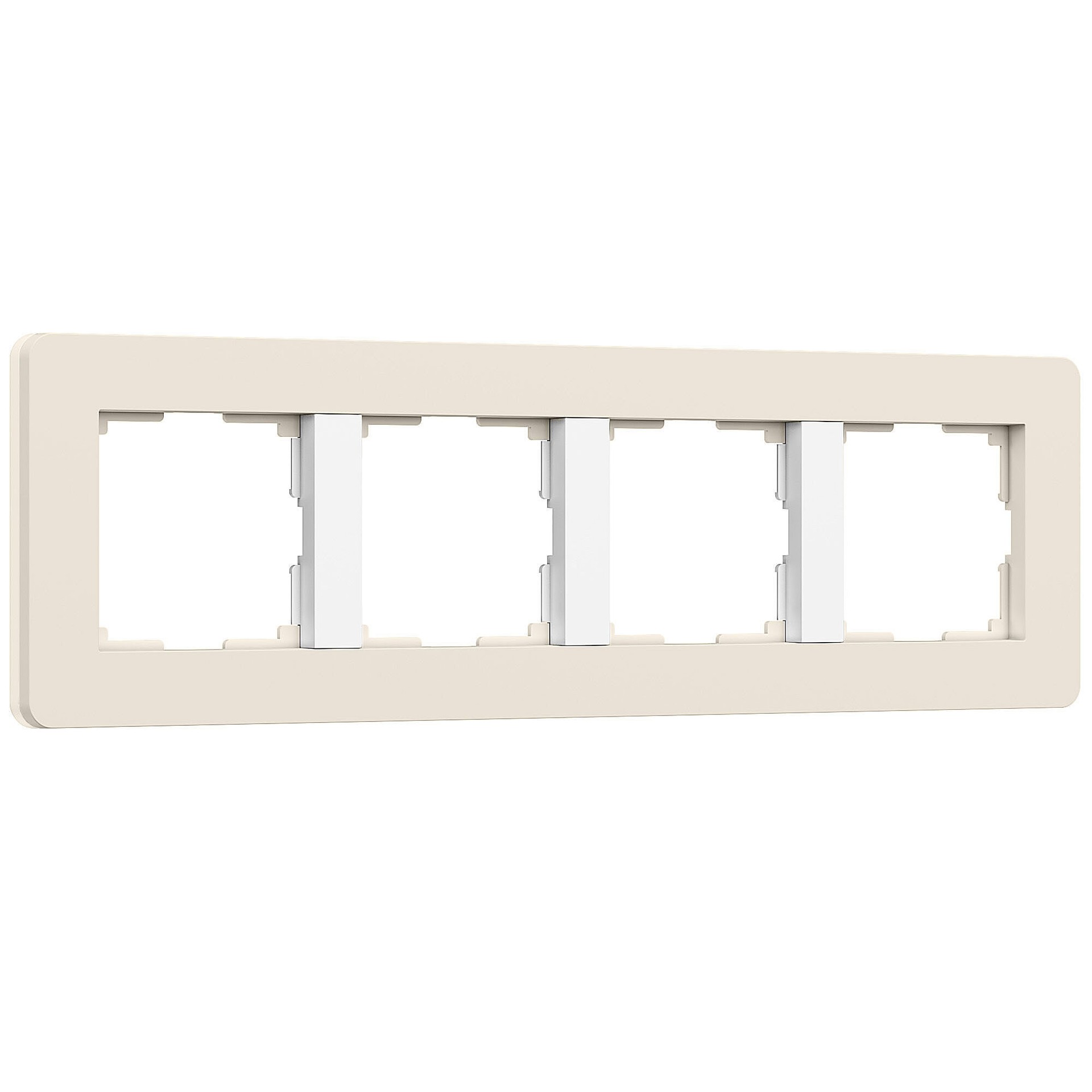 Рамка Werkel Split айвори/белый, soft-touch W0043066/ Рамка на 4 поста Split (айвори/белый, soft-touch)