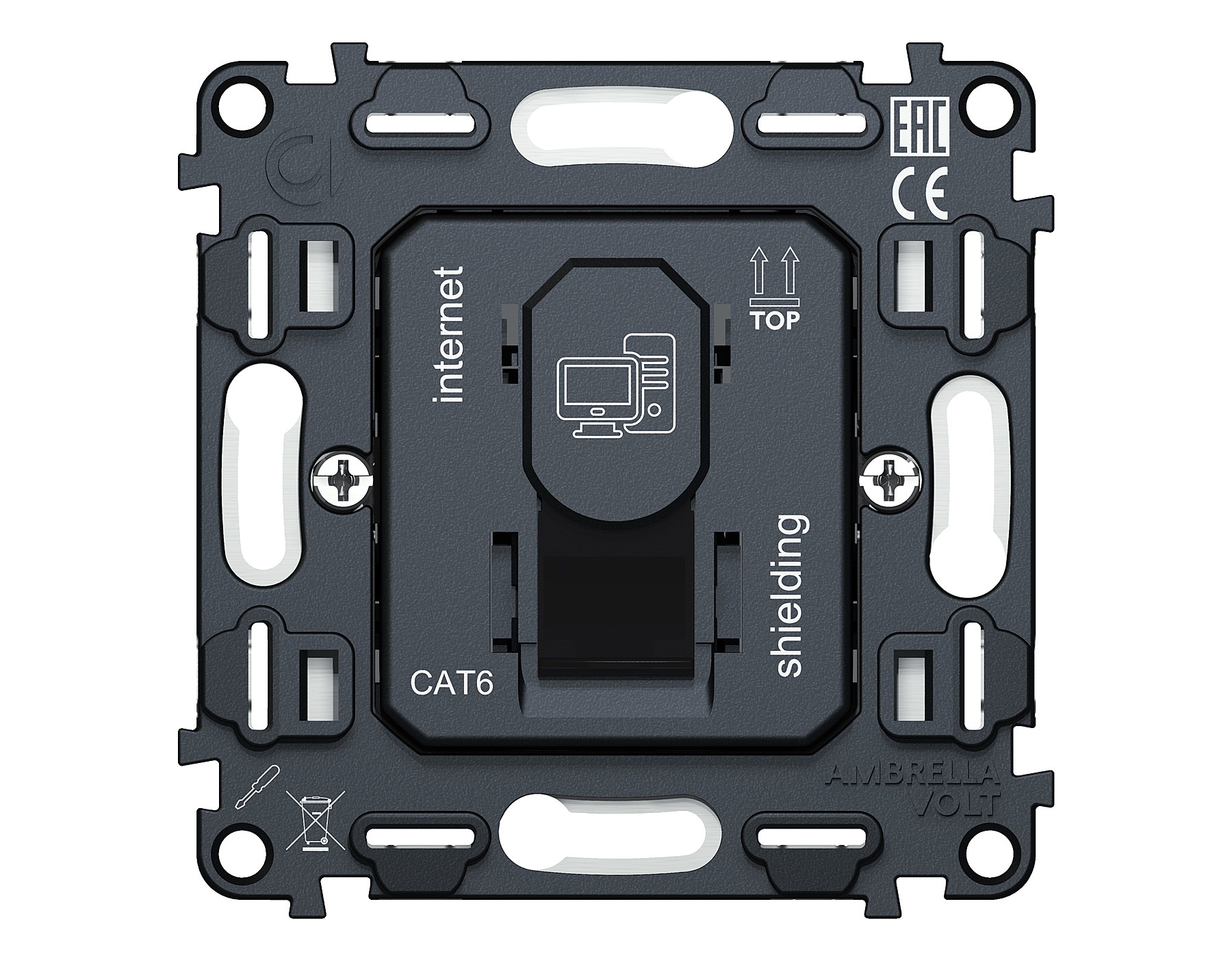 Механизм компьютерной розетки RJ-45 Ambrella Volt QUANT VM185