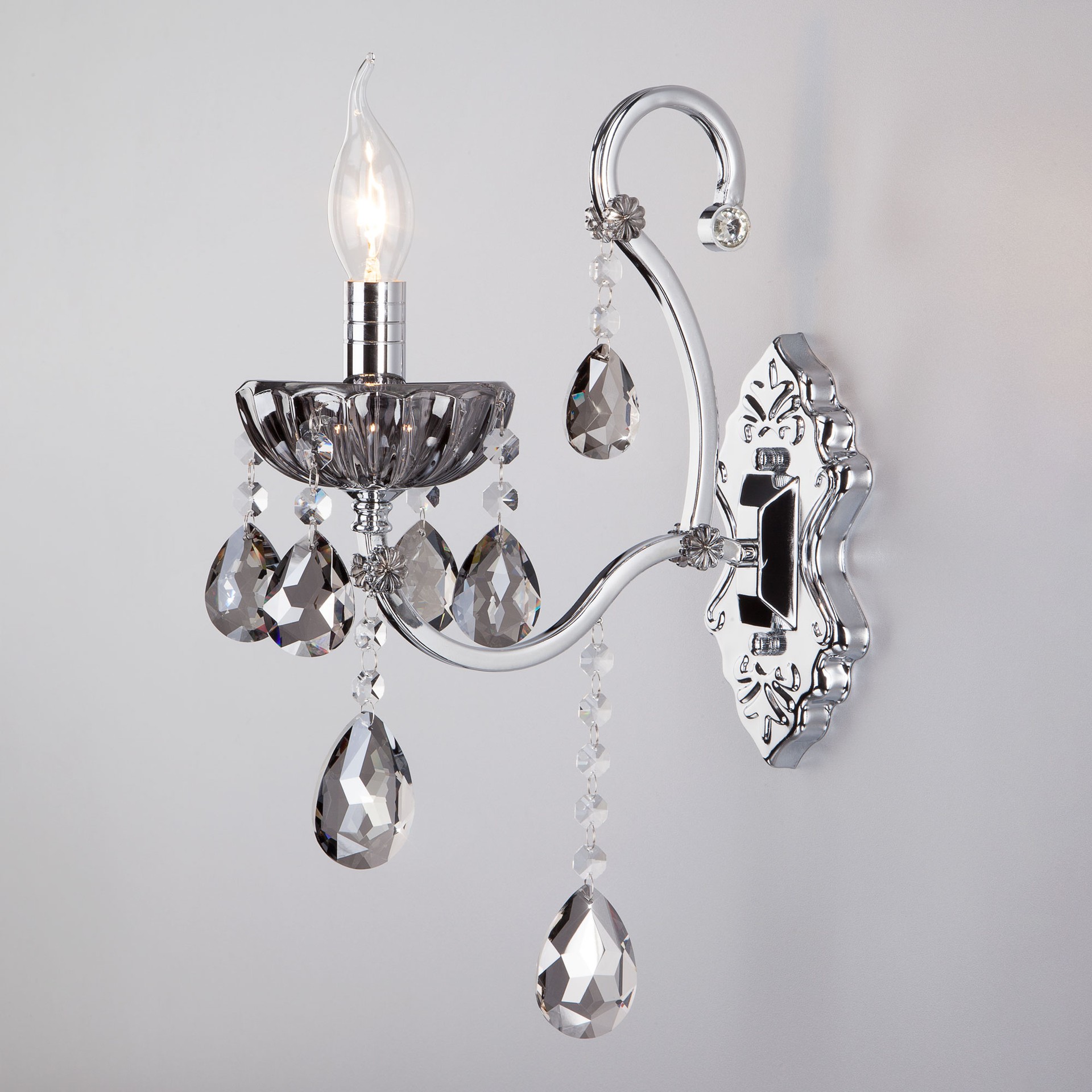 Настенное бра Eurosvet Keira 3108/1 хром/дымчатый хрусталь Strotskis