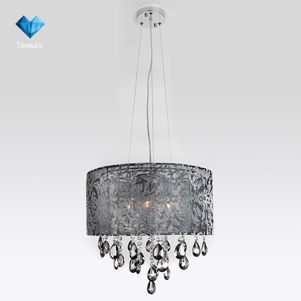 Подвесная люстра Eurosvet 3613 3613/5 хром/дымчатый хрусталь Strotskis