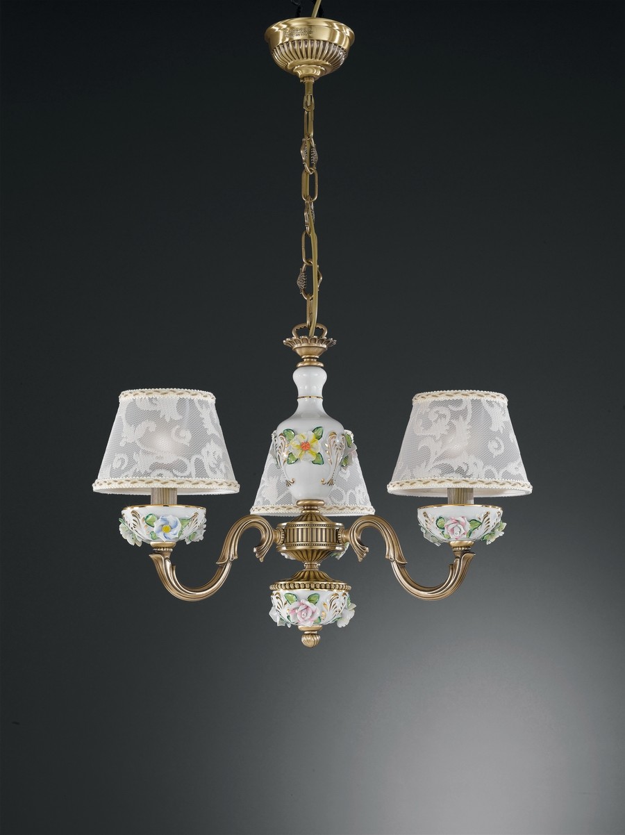 Люстра подвесная с цветочками 9000 L 9000/3 Reccagni Angelo