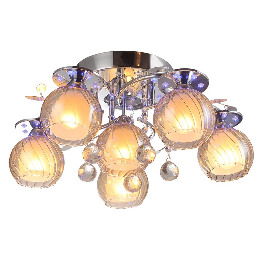 Потолочная люстра с пультом Aurora ID lamp 220/6PF-Chrome