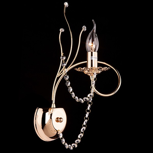 Настенное бра Eurosvet Iviya 10002/1 золото/прозрачный хрусталь Strotskis