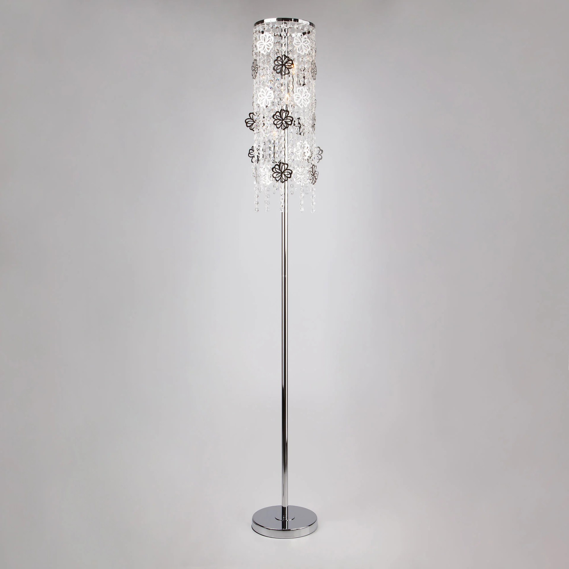 Торшер Eurosvet Flower 01070/3 хром/прозрачный хрусталь Strotskis