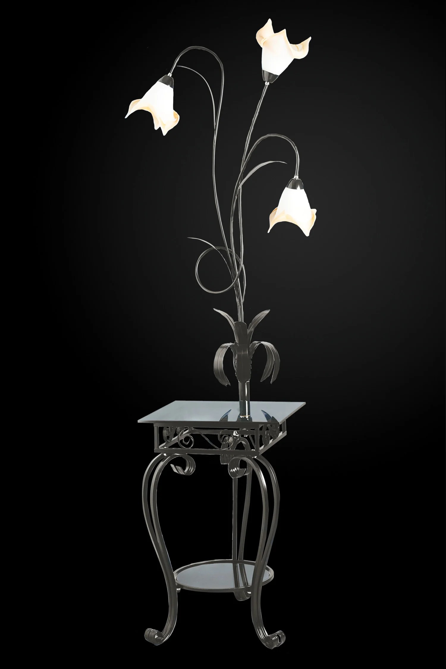 Торшер с цветочками 4011 4-4011-3-BK E14 Максисвет